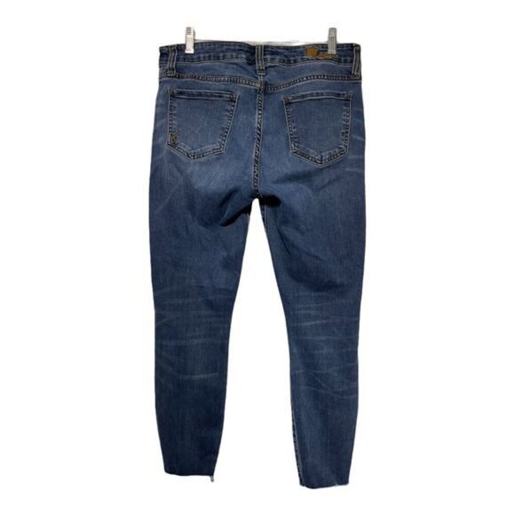 Kut From The Kloth Women's Skinny Jeans Distressed Mid Rise Denim Blue Size 10 - Picture 5 of 7